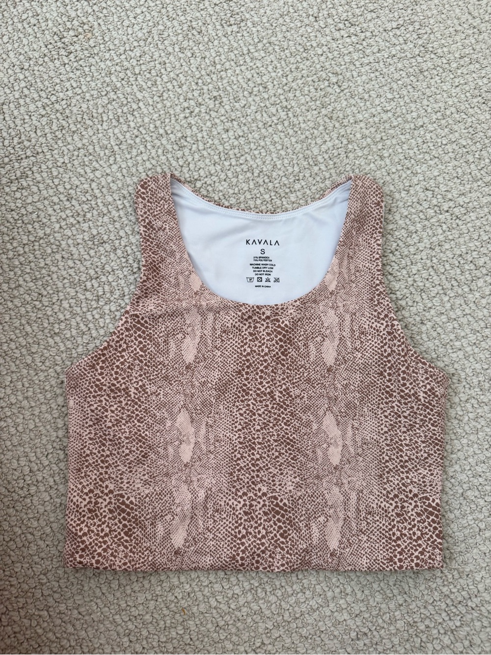 Pink Snake-Print Crop Tank Top